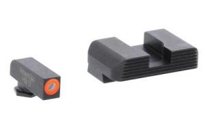 Ameriglo Glock Gen5 17,19, 26 Hackathorn Black Serrated Rear, Tritium Dot with Orange Outline Front
