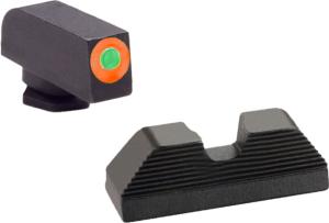 AmeriGlo Glock 17 / 19 / 19X / 26 / 45 Gen 5 Sights Set UC Green Orange Outline Tritium/Black