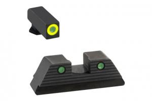 AmeriGlo Glock Gen 1-4 17,19,22,23,24,26,27,33,34,35,37,38,39 Trooper Sets of Pistol Tritium Night Sights Green GL819