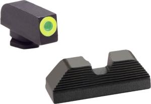 AmeriGlo Glock 17 / 19 / 19X / 26 / 45 Gen 5 Sights Set UC Green LumiGreen Outline Tritium/Black
