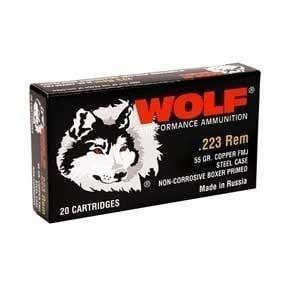 Wolf Polyformance Ammo 223 Remington 55gr Fmj - 223 Remington 55gr Full Metal Jacket 20/Box 645611223112