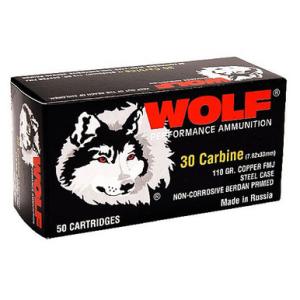 Wolf 30CARBINE 110GR FMJ STEEL CASE
