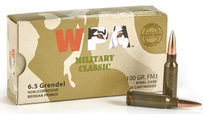 WOLF 6.5 Grendel 100gr Steel Case 20 Rounds