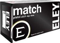 ELEY Americas Match Pistol Ammo 22 Long Rifle 40gr Lead Round Nose - 22 Long Rifle 40gr Lead Round Nose 50/Box