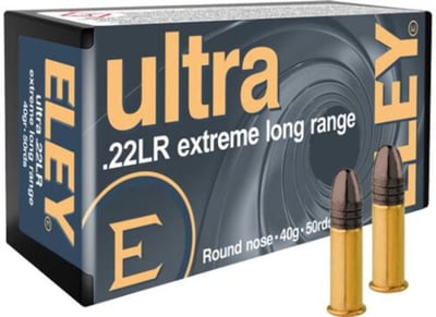 ELEY Ultra .22lr Extreme Long Range, 40gr Round Nose, 50rd Box
