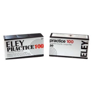 Eley Practice 100 .22 LR Ammunition, Flat Nose Lead, 40 Grain, 50 Rounds