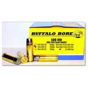 Buffalo Bore .500 JRH Ammunition 440 Grain Hard Cast FN Low Recoil 975 fps 20 Rounds