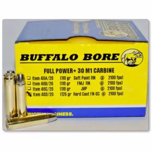Buffalo Bore Full Power+ .30 Carbine Ammunition Hard Cast GC FN 125 Grain 20 Rounds