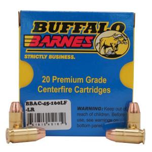 Buffalo Barnes 45-160LF-LR Low Recoil 45ACP 160 Grain Barnes TAC-XP (Per 20)