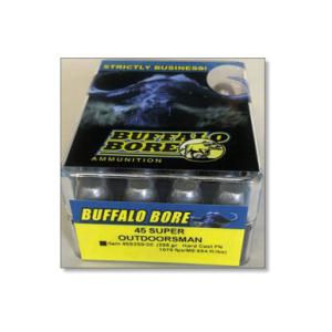 Buffalo Bore Outdoorsman .45 Super Ammo 255 Grain Hard Cast FN 1075 fps 20 Rounds