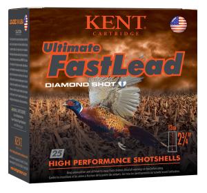 Kent Cartridge Ultimate Fast Lead Ammo 12 Gauge 2-3/4" 1-3/8 Oz #4 Shot - 12 Gauge 2-3/4" 1-3/8 Oz #4 Shot 25/Box