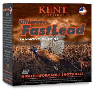 Kent Cartridge Ultimate Fast Lead Ammo 12 Gauge 2-3/4" 1-3/8 Oz #6 Shot - 12 Gauge 2-3/4" 1-3/8 Oz #6 Shot 25/Box K122UFL406