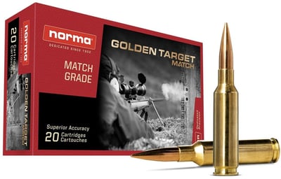 Norma Golden Target Rifle Ammunition 6.5 Creeedmoor 130gr BTHP 2851 fps 20/ct