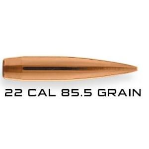 22 Caliber Long Range Hybrid Target Bullets - 22 Caliber (0.224'''') 85.5gr Hollow Point Boat Tail 1000/Box 22785
