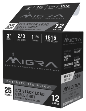 Migra Custom Waterfowl Shotshells - 12 Gauge - 2/BB - 3" - 250 Rounds