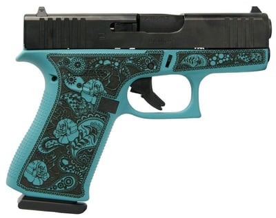 Glock 43X Tiffany Blue "Glock & Roses" Engraving GLPX4350201GRFP