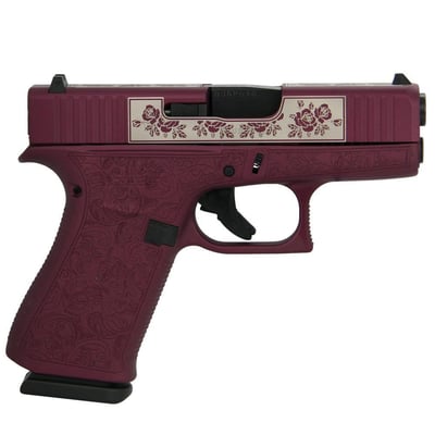 Glock 43X Black Cherry Custom Paisley Engraving 9mm GLPX4350201BCP