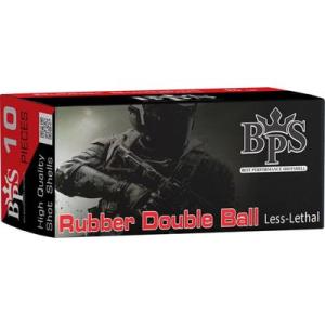 BPS 12 Gauge Ammo 8 Grain 2.75" Shotshells 2/7 Oz Rubber Double Ball Centerfire 200 Rounds