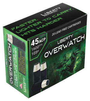 Liberty Ammunition OVERWATCH .45 Auto 105 Grain Open Cavity Lead-Free Handgun Ammo 