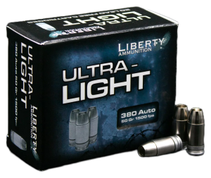 Liberty Ammunition Ultra-Light .380 ACP Ammunition 20 Rounds 50 Grain Lead Free Solid Copper HP