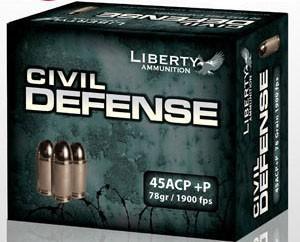 Liberty Ammunition Civil Defense .45 ACP +P 78 Grain Hollow Point Nickel-Plated Brass Cased Centerfire Pistol Ammo 20 Rounds LA-CD-45-013