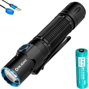 Olight Warrior 3S Rechargeable Tactical LED Flashlight, White, 2300 Lumens, Black