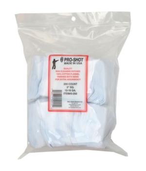 Pro-shot Products 100% Cotton Flannel Patches, Unisex-Adult, Patch, 3", for 12/16 Gauge, 250 Pack, 3-250, Multi, 3" Patches