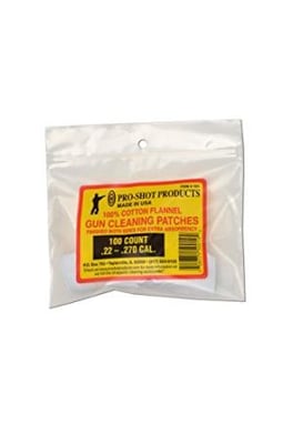 Pro-shot Cotton Flannel Patches .38-.45 Caliber/20-.410 Gauge 2.25 Inch Squar...