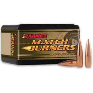 Barnes Bullets & Shot Match Burner 22 Caliber 77 Grain Boat Tail Pistol Ammunition 100 Rounds 