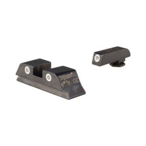 Trijicon Glock 17/17L/19/22/23/24/26/27/33/34/35/38/39 3 Dot Night Sight Set, Green Front, Orange Rear