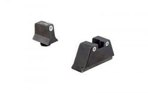 Trijicon Glock 17,17L,19,22,23,24,25,26,27,28,31,32,33,34,35,37,38 Suppressor Night Sight Set - White Outline
