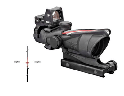 Trijicon 4x32 ACOG, Dual Illuminated Red Crosshair .223 w/ Colt Knob Thumbscrew Mount & LED 3.25 MOA Red Dot RMR Type 2 TA31C100550