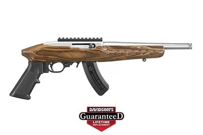 RUGER CHARGER 22LR 10 SS BROWN LAMINATE 15RD