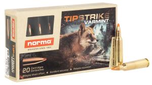 Norma TipStrike Rifle Ammunition .22-250 Rem 55gr PT 3576 fps 20/ct 20157372