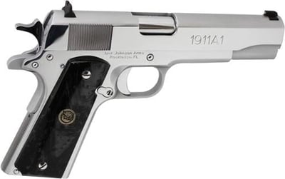 Iver Johnson Arms 1911A1 5" FS Chrome Black Pearl 38 Super 740120787602