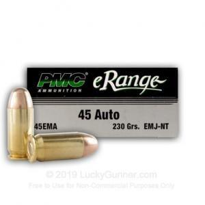 PMC Ammo eRange 45 ACP 230 Grain TEMJ 50 Round Box