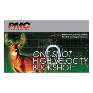 PMC Ammo One Shot High Velocity Buckshot 12 Gauge 2-3/4" #4 Lead Buckshot 28 Pellets 1350 fps 5 Rd./Box