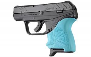 Hogue 18124 HandAll Beavertail Grip Sleeve made of Rubber with Textured Aqua Blue Finish for Ruger LCP II