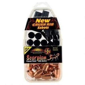 Harvester Muzzleloading Scorpion Funnel Point MAG Bullets 50 Cal. Sabot 240 gr .451 Funnel Point Mag Bullet 20/pk 