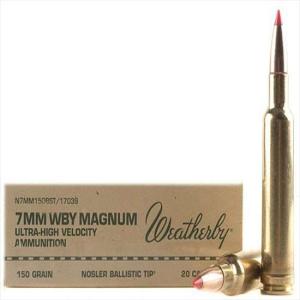 Weatherby Select Plus 7mm Weatherby Magnum Ammunition 20 Rounds 150 Grain Ballistic Tip 3300 fps