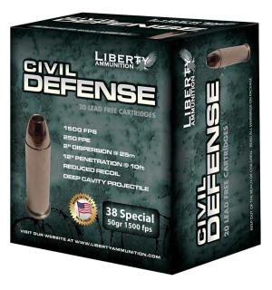 Liberty Ammunition Civil Defense Lead-Free Handgun Ammo - .38 Special 748252232113
