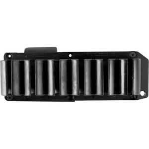 Tacstar SIDESADDLE 6 SHOT SHOTSHELL CARRIER 12 GAUGE WIN 1200/1300/FN TPS BLACK POLYMER/ALUMINUM
