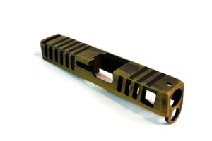 Gun Cuts Juggernaut Glock 26 Slide, Battleworn Gold