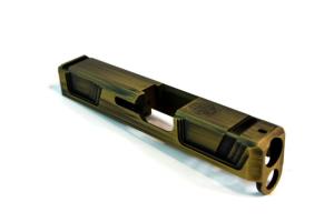 Gun Cuts Raider Glock 26 Slide, Battleworn Gold