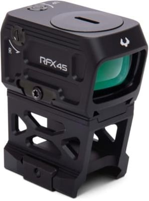 Viridian Weapon Technologies RFX45 Closed Emitter Green Dot Sight includes High Mount for 1/3 Co-Witness, Black