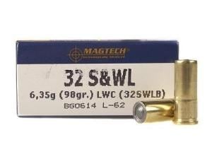 Magtech 32 S&W Long 98 Grain Lead Wadcutter Brass Cased Pistol Ammo 50 Rounds 32SWLB