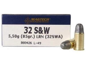 Magtech 32SWA Range/Training  32 S&W 85 gr Lead Round Nose (LRN) 50 Bx/ 20 Cs