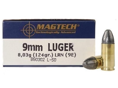 9mm Magtech 124 LRN 9E