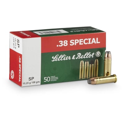 Sellier & Bellot .38 Special 158 Grain 890 FPS Soft Point Handgun Ammo 754908500475