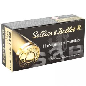 Sellier & Bellot Ammunition 10mm Auto 180 Grain Full Metal Jacket Case of 1000 (20 Boxes of 50) SB SB10A